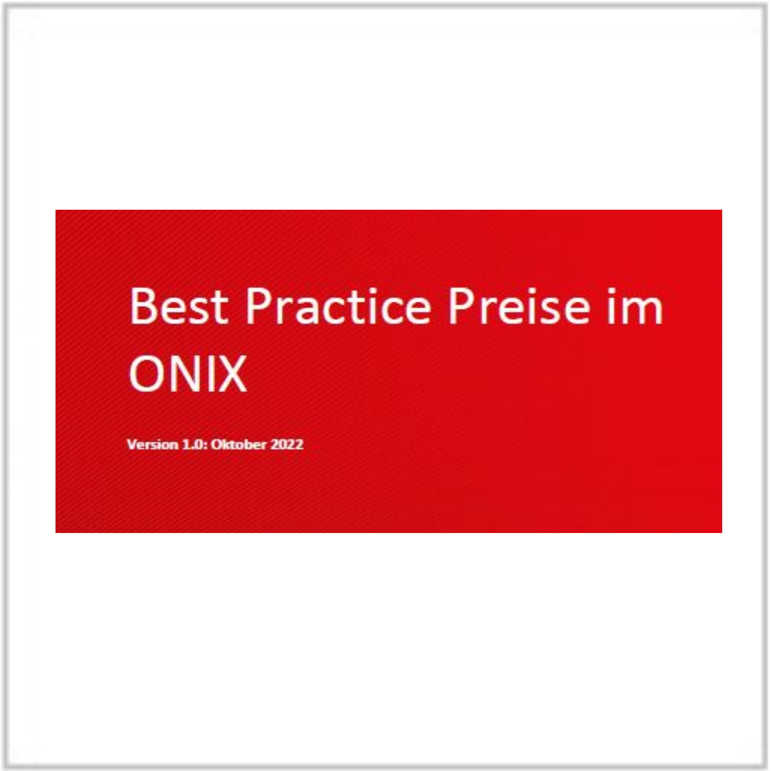 Neues Best Practice Preise im ONIX